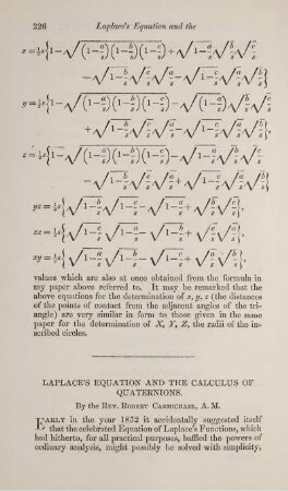 Laplace's equation and the calculus of quaternions.