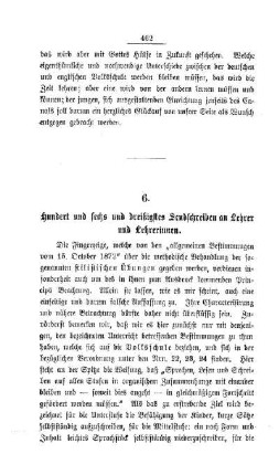 Hundert und sechs und dreißigstes Sendschreiben an Lehrer und Lehrerinnen