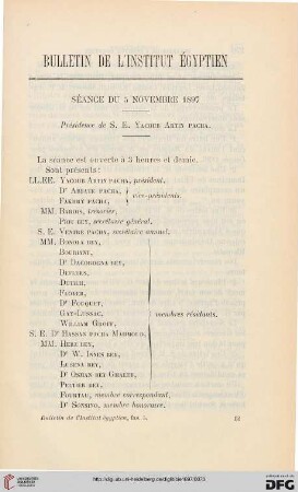 Séance du 5 novembre 1897