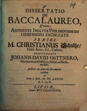Dissertatio De Baccalaureo