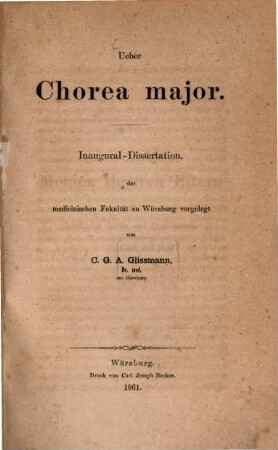 Ueber Chorea major