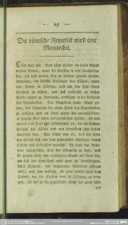 Die römische Republik wird eine Monarchie