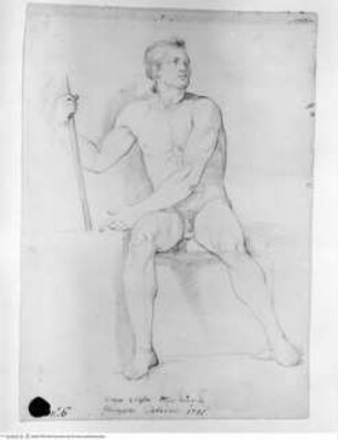 Concorso Accademico 1771, Terza Classe: Sitzender Männerakt (prova ex tempore)
