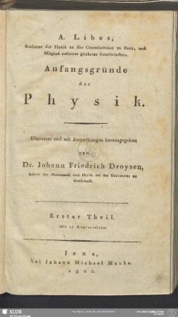 1: Anfangsgründe der Physik