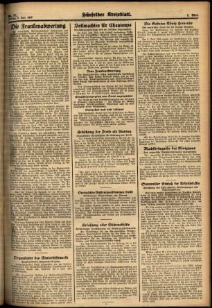 Zweite Ausgabe vom Freitag, den 02. Juli 1937.