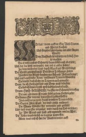 Wer kan? wenn auff der See/ Well Sturm und Wetter krachen/ [...]
