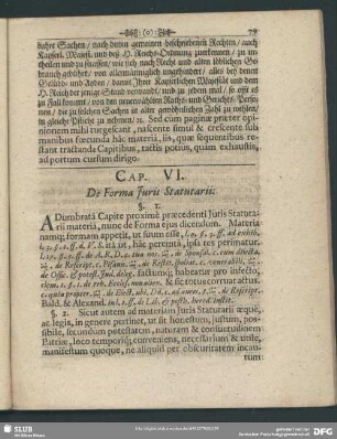 Cap. VI. De Forma Iuris Statutarii