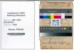 Entnazifizierung Willibald Neuser , geb. 12.09.1908 (Steiger)