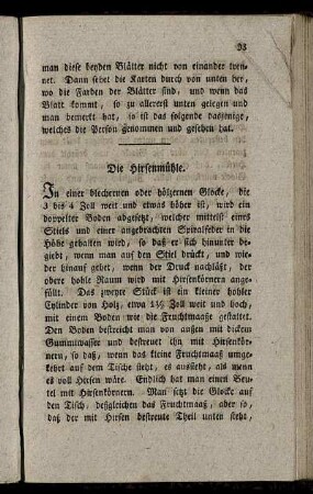 Die Hirsenmühle. - Verfertigung des Knallbleyes.