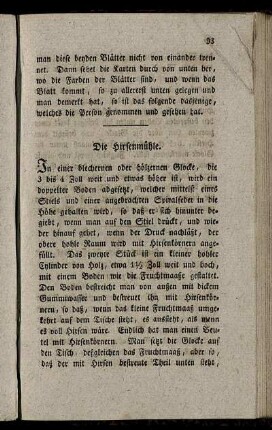 Die Hirsenmühle. - Verfertigung des Knallbleyes.