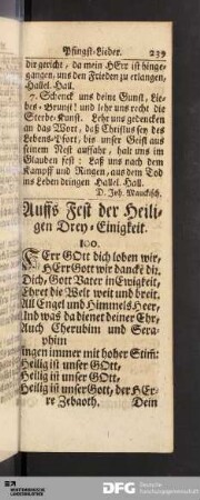 Aufs Fest der Heiligen Drey-Einigkeit.