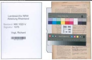 Entnazifizierung Richard Vogt , geb. 15.03.1891 (Schlosser)