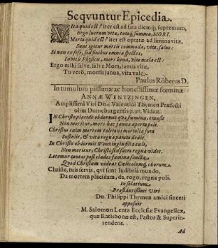Sequuntur Epicedia