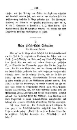 Ueber Lokal-Schul-Inspection : ein Separat-Votum