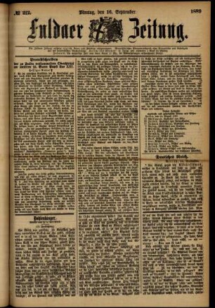 Ausgabe vom Montag, den 16. September 1889.