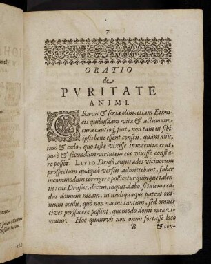 7-20, Oratio de Puritate Animi