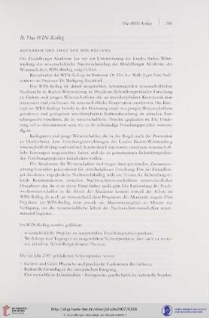 B. Das WIN-Kolleg