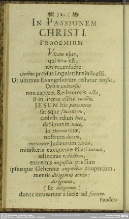 In Passionem Christi