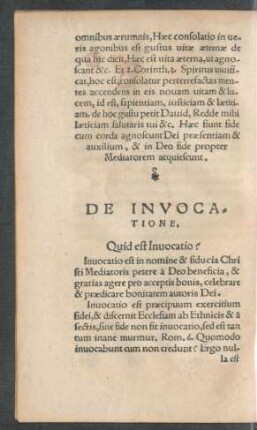 De Invocatione.