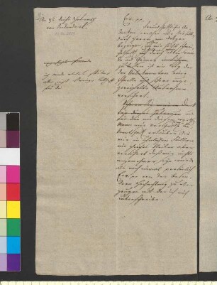 Brief von Goethe, Johann Wolfgang von an Seckendorff, Franz Paul Christoph Freiherr von