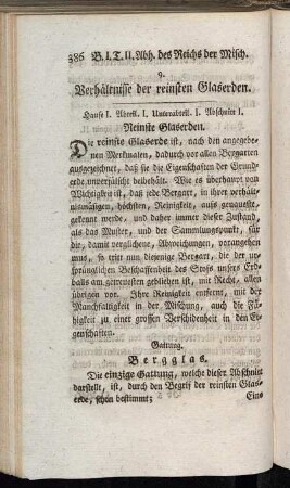 9. Verhältnisse der reinsten Glaserden