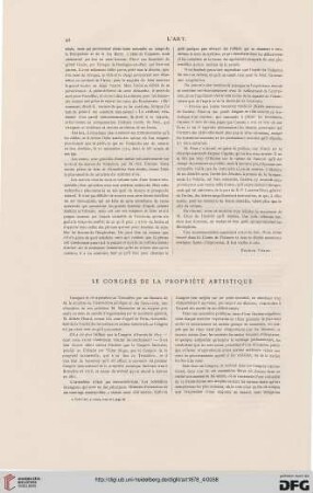4: Le congrès de la propriété artistique
