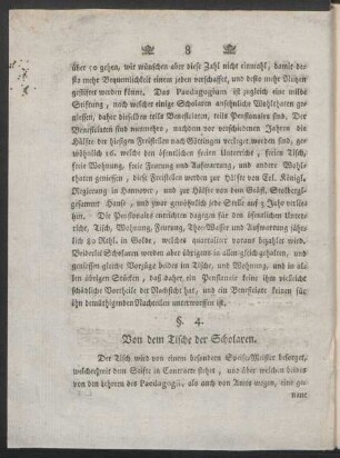 §. 4. Von dem Tische der Scholaren