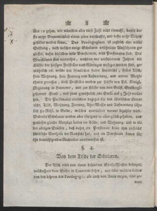 §. 4. Von dem Tische der Scholaren