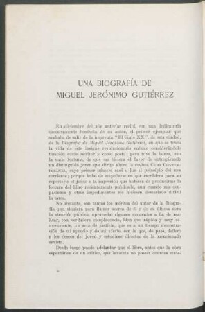 Una biografía de Miguel Jerónimo Gutiérrez