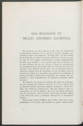 Una biografía de Miguel Jerónimo Gutiérrez