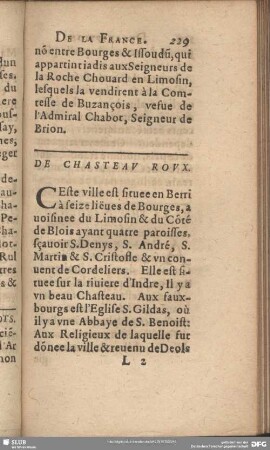 De Chasteau Roux