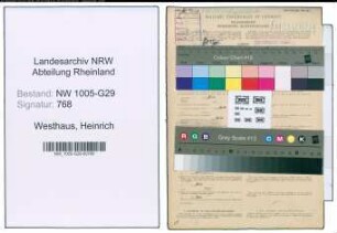 Entnazifizierung Heinrich Westhaus , geb. 10.04.1892 (Bahninspektor)