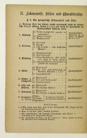 II. Lebensweise, Sitten und Charakterzüge