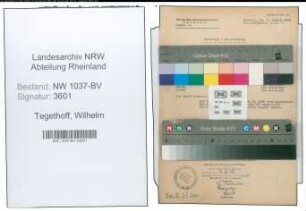 Entnazifizierung Wilhelm Tegethoff , geb. 08.12.1906 (Stadtinspektor)