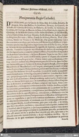 CLVI. Plenipotentia Regis Catholici