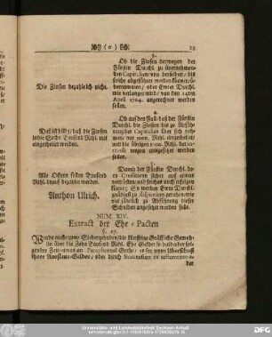 Num. XIV. Extract der Ehe-Pacten §. 17.