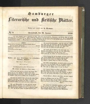 No. 9. 31. Januar 1852