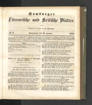 No. 9. 31. Januar 1852