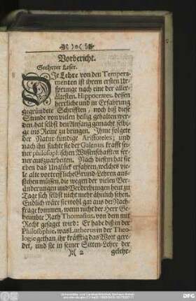 Vorbericht. Geehrter Leser.