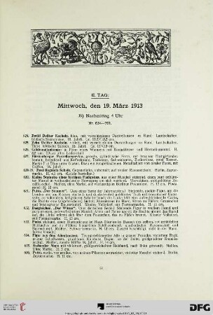 II. Tag: Mittwoch, den 19. März 1913 – B) Nachmittag 4 Uhr (Nr. 624-789)
