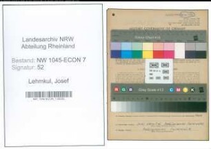 Entnazifizierung Josef Lehmkul , geb. 18.10.1895 (Friseur)
