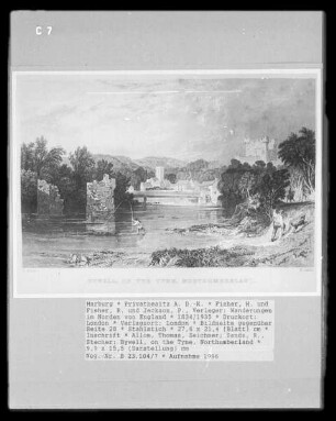 Wanderungen im Norden von England, Band 2 — Bildseite gegenüber Seite 28 — Bywell, on the Tyne, Northumberland