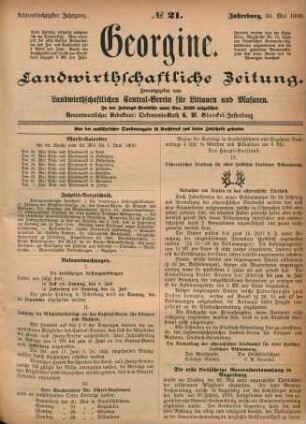 Achtundsechzigster Jahrgang. No. 21. Insterburg, 24. Mai 1900.