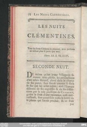 Les Nuits Clémentines. Seconde Nuit.