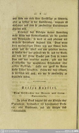 Erstes Kapitel. Vom Geschlechte der Bienen und ihrem Naturtriebe