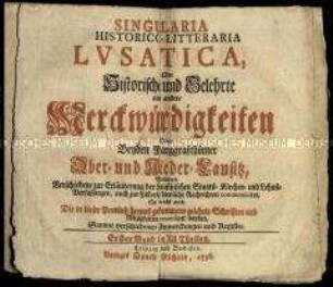 Historische Abhandlung über die Ober- und Niederlausitz
