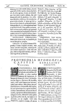 Protheoria Capitis Vicesimi.