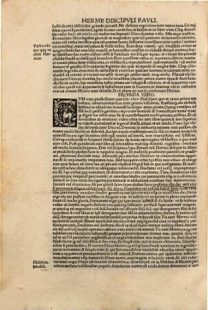 Liber trium virorum & trium spiritualium virginum : Hermae Liber unus, Vguetini Liber unus, F. Roberti Libri duo, Hildegardis Sciuias Libri tres, Elizabeth virginis Libri sex, Mechtildis virgi. Libri quinque, Studium Piorum