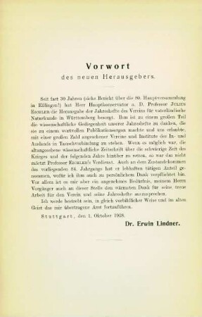 Vorwort des neuen Herausgebers