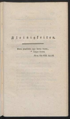 Kleinigkeiten.